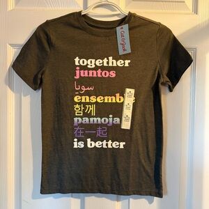Cat & Jack Unisex Graphic Tee M 8/10 Charcoal Together Kindness NWT